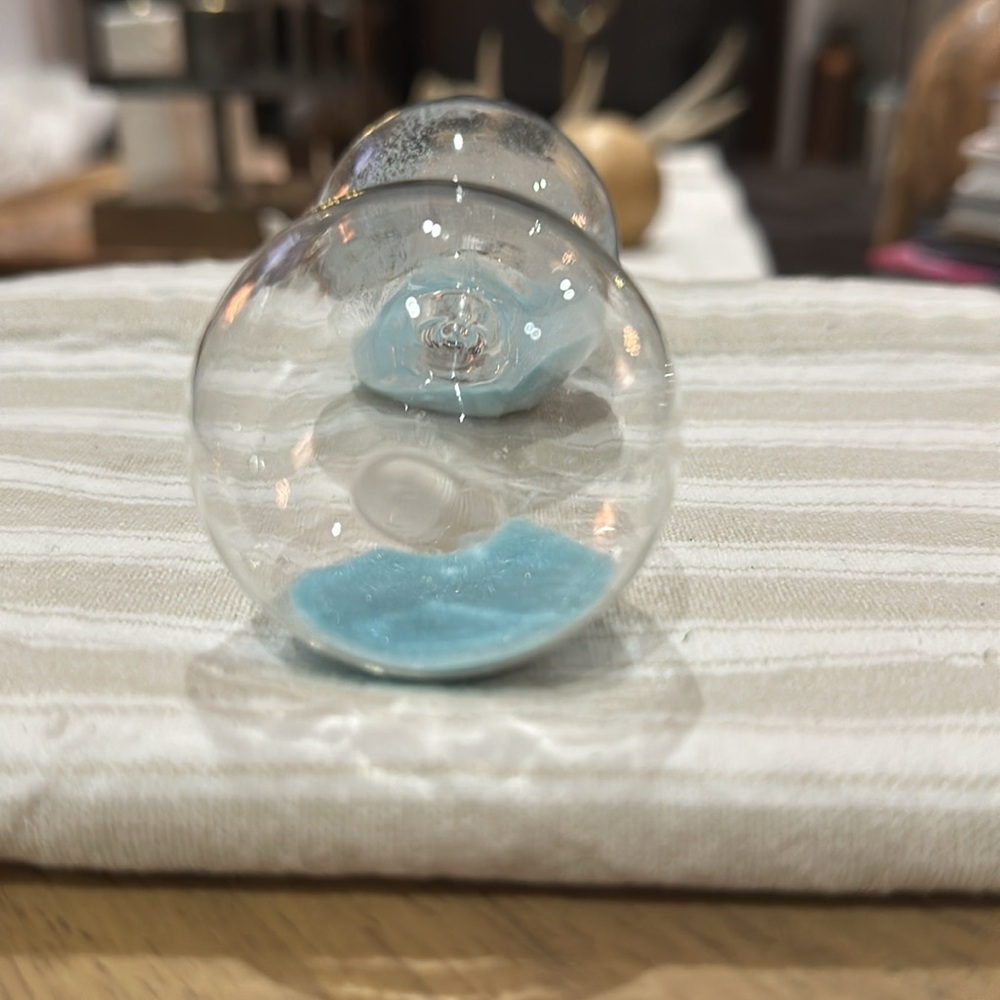 Pier 1 Imports Vintage Hourglass Set w/Aqua Sand & Silver Tone Accents, Like New - Picture 16 of 16